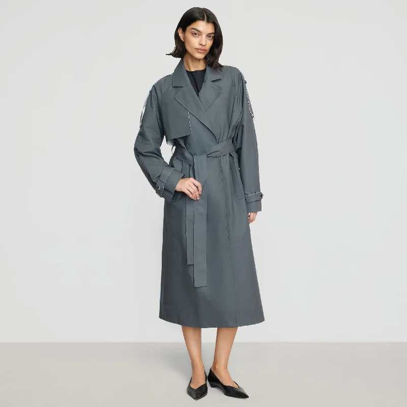 Rhea Contrast Trim Trench Coat