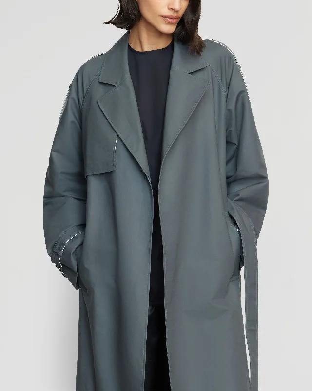 Rhea Contrast Trim Trench Coat