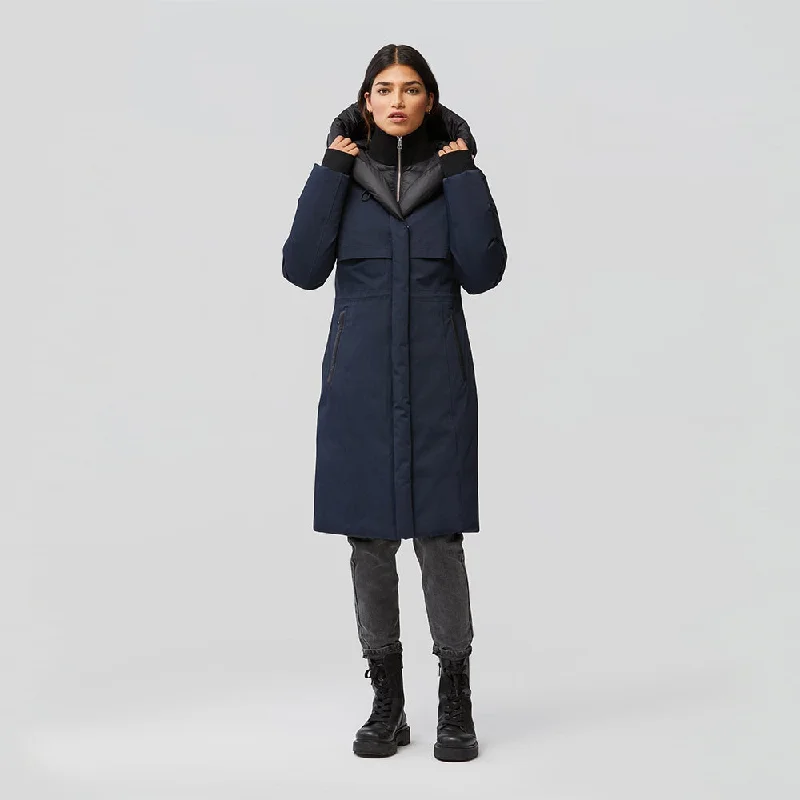 Samara Hooded Down Coat (Indigo)