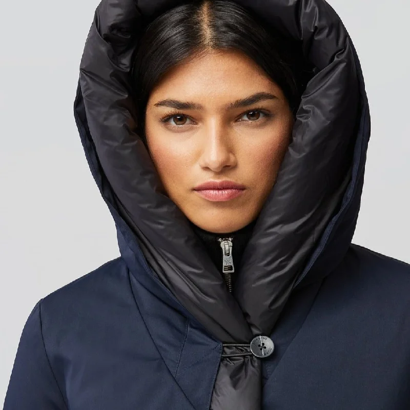 Samara Hooded Down Coat (Indigo)