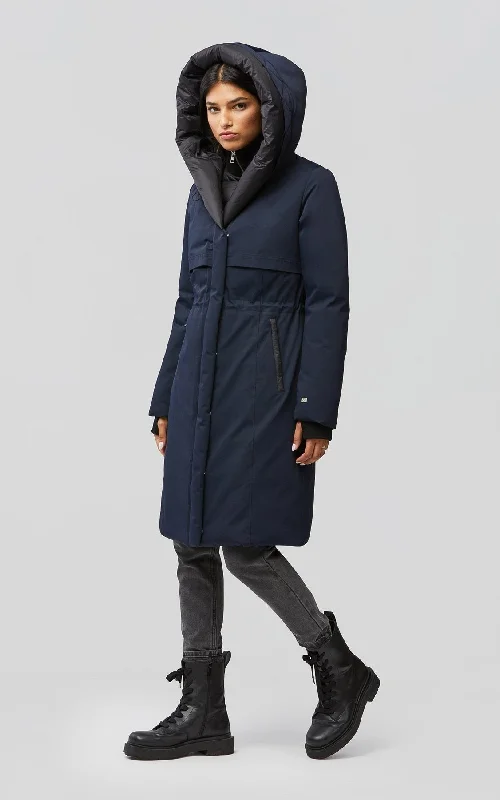 Samara Hooded Down Coat (Indigo)