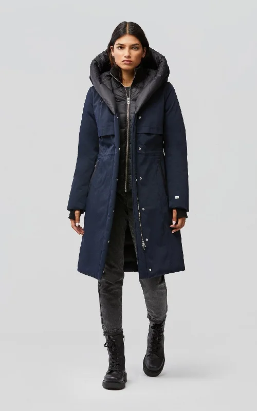 Samara Hooded Down Coat (Indigo)