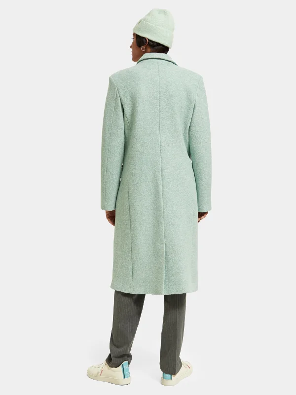 Single-breasted boucle coat