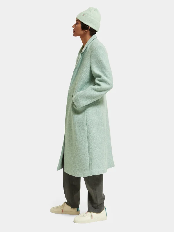 Single-breasted boucle coat