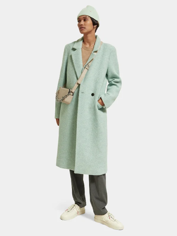 Single-breasted boucle coat