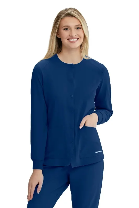 Skechers Women's Stability Snap Front Scrub Jacket | Navy