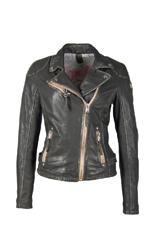 Sofia Leather Jacket - Anthra