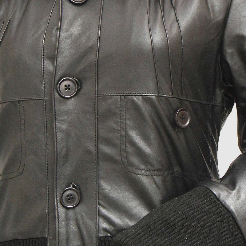 Black Bomber Leather Jacket