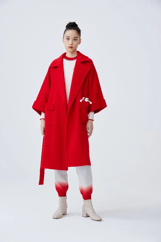 Women's double-layered cashmere coat