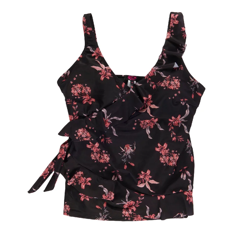 ACX Active Women's Plus Coral Floral Tankini Top