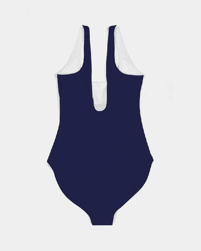 AKH Navy Blue Women's One-Piece Swimsuit