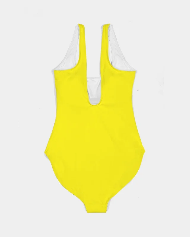 AKH Yellow Women's One-Piece Swimsuit