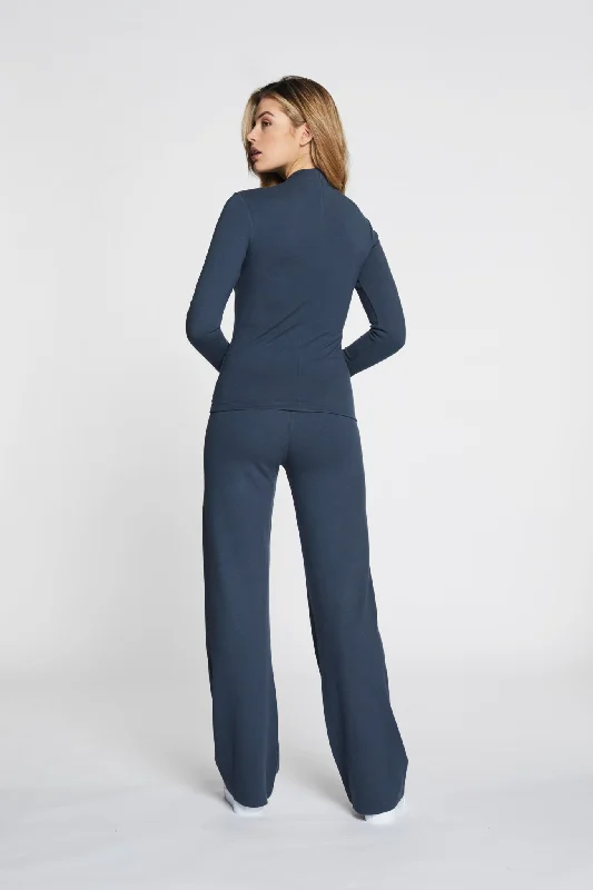 Forest soft structured flared pants - Deep Indigo