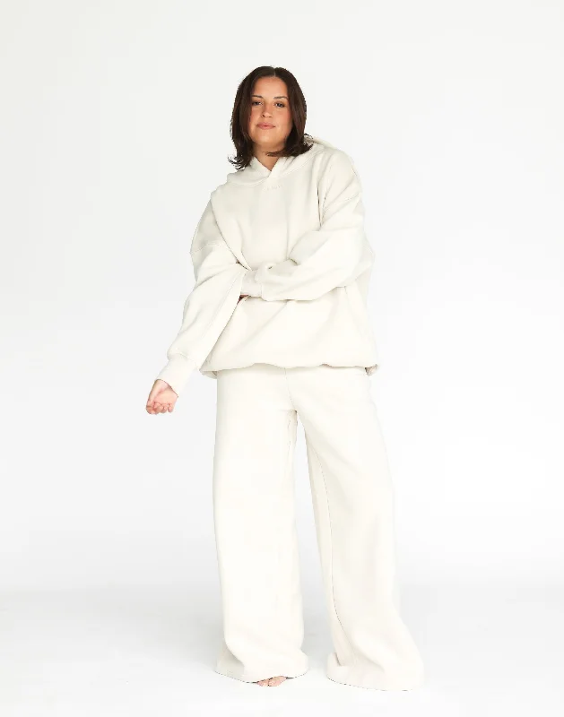 River Wide Leg Tracksuit Pants (Ecru)