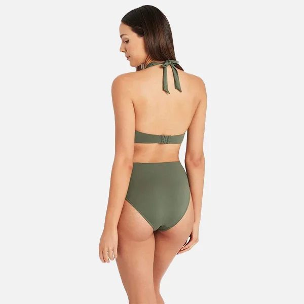 Sea Level Essentials Multifit Halter Bra - Khaki