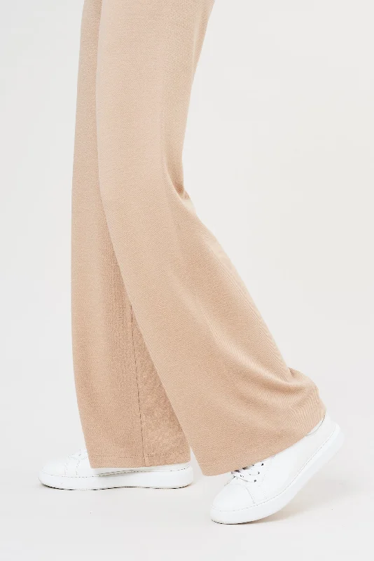 Forest soft structured flared pants - Sand