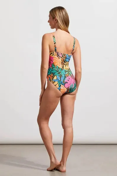 Tribal Wrap Front One-Piece Swimsuit