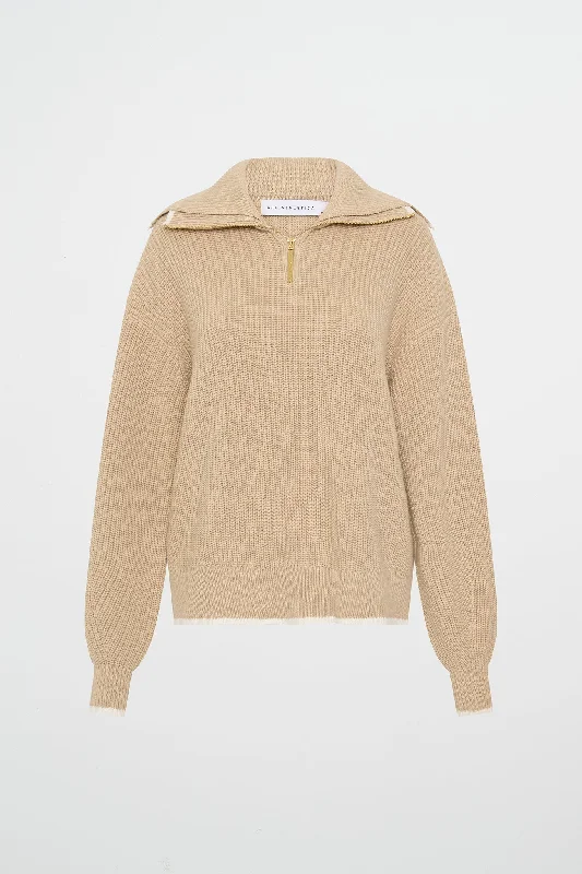 1/4 Zip Ribbed Knit Jumper 431