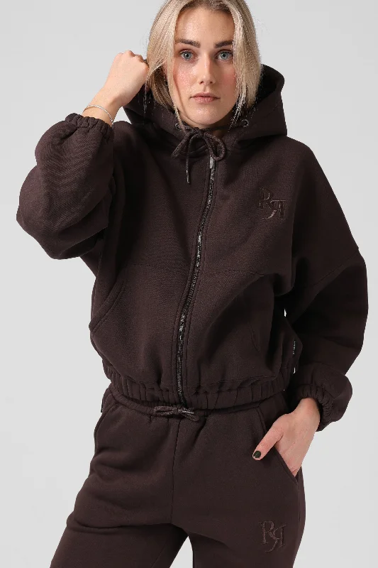 Binate Zip Thru Hood - Cocoa