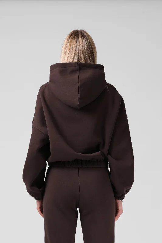 Binate Zip Thru Hood - Cocoa