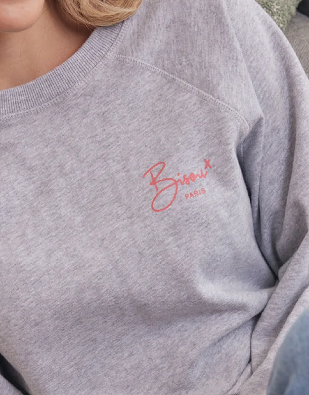 Bisou Paris Sweat - Grey Marle/Melon