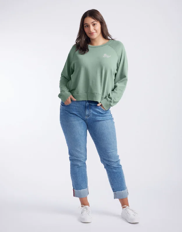 Bisou Paris Sweat - Washed Sage/Pink