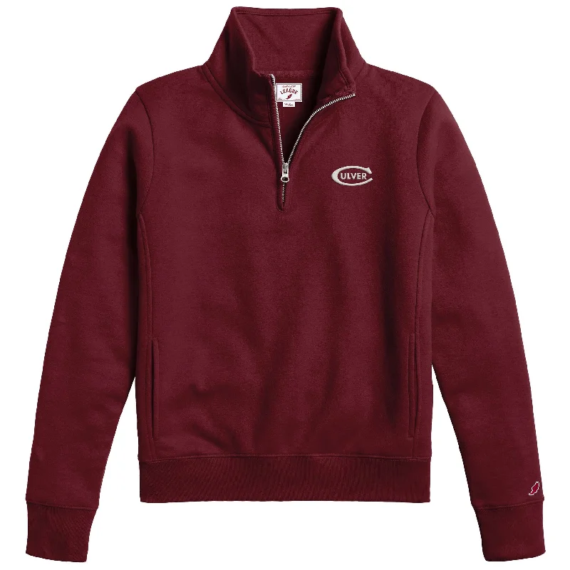 Womens Culver Logo Academy 1/4 Zip - Maroon