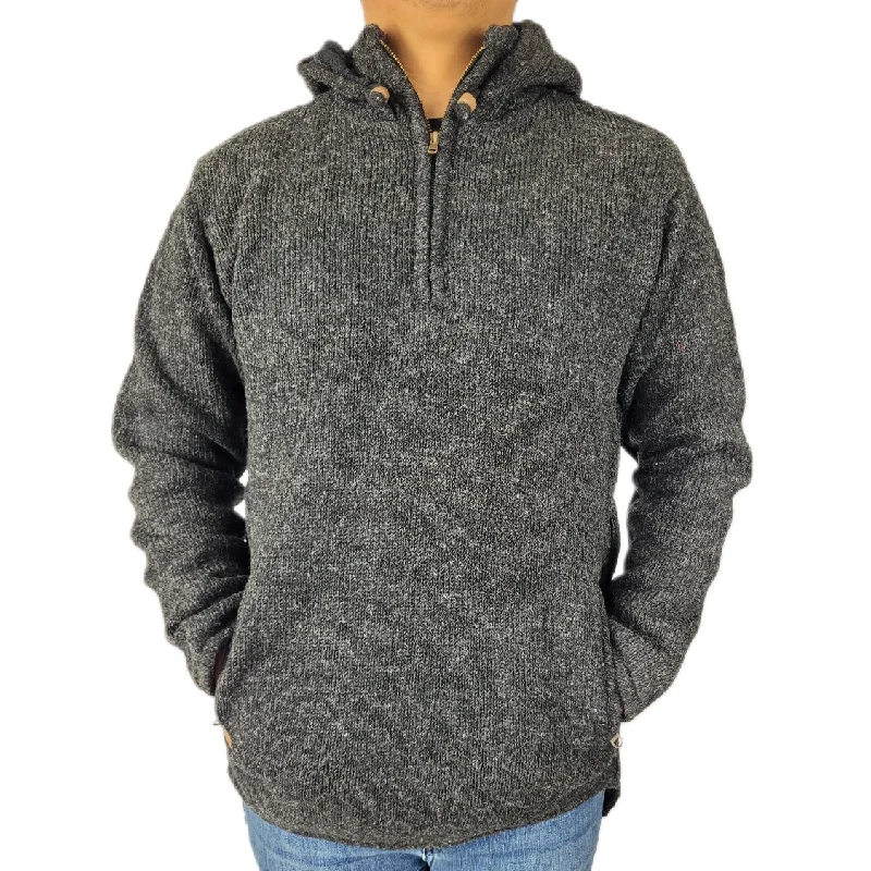 Hood Pull Over Long Back Dark Grey