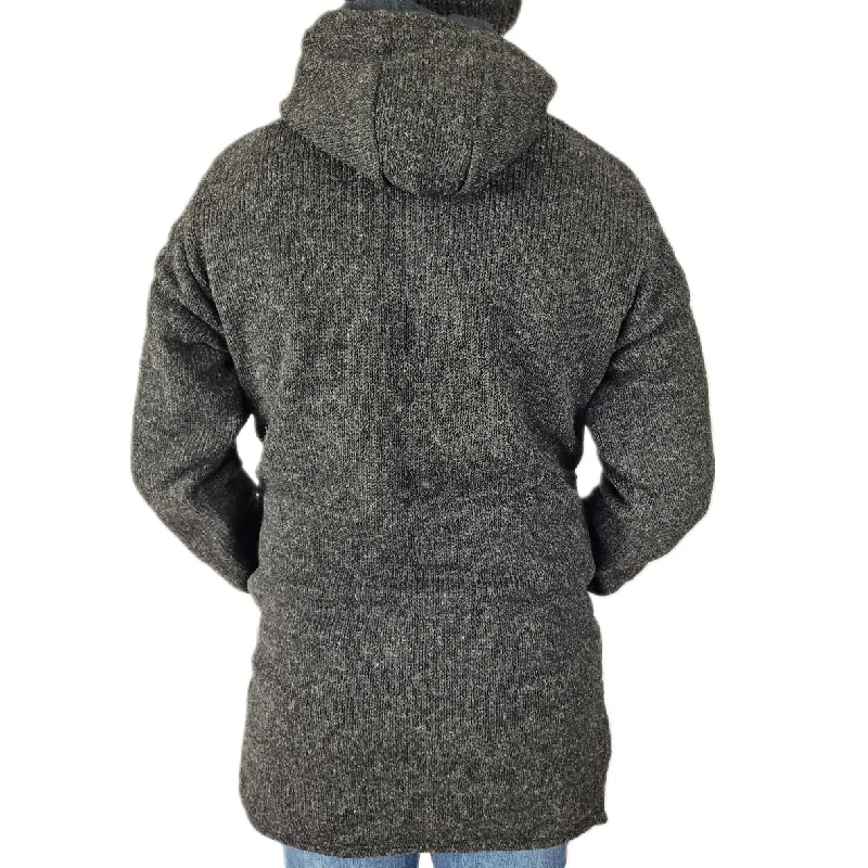 Hood Pull Over Long Back Dark Grey