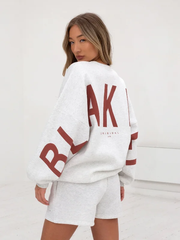 Isabel Oversized Jumper - Marl White & Sand Red