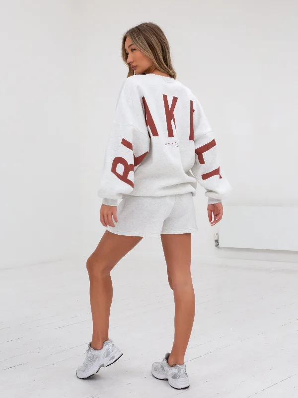 Isabel Oversized Jumper - Marl White & Sand Red