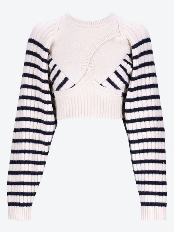 Ribbed mariniere crop sweater