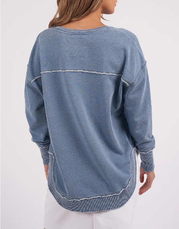 Washed Simplified Crew - Blue