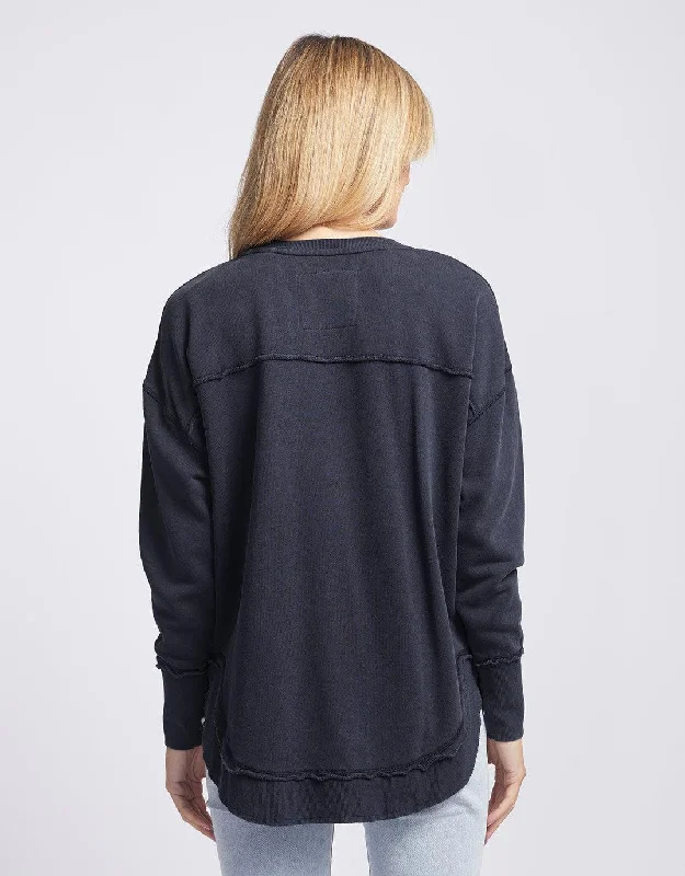 Washed Simplified Crew - Navy