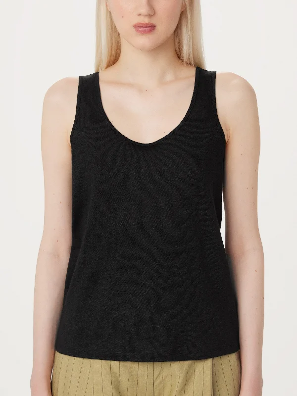 The Linen Tank in Black