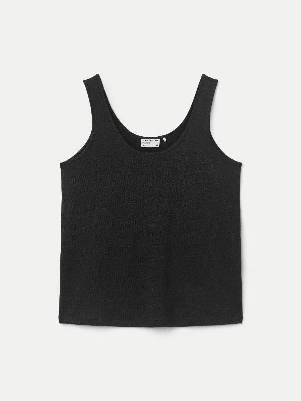 The Linen Tank in Black