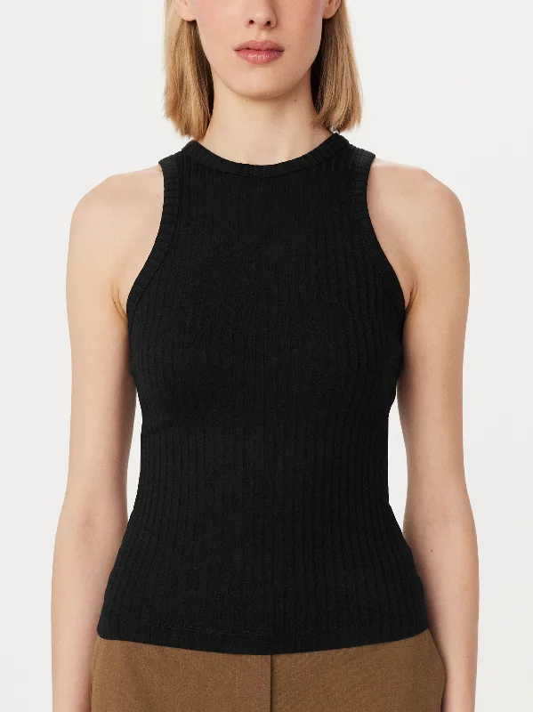 The Ribbed Tank Top in Black