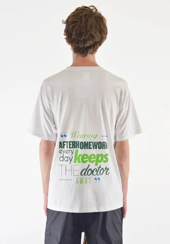 AFTER HOMEWORK HEALTH PRINTED T-SHIRT WHITE