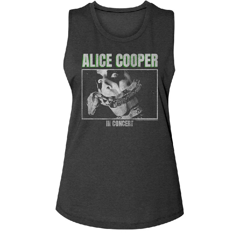 Alice Cooper In Concert Charcoal Gray Muscle T-Shirt