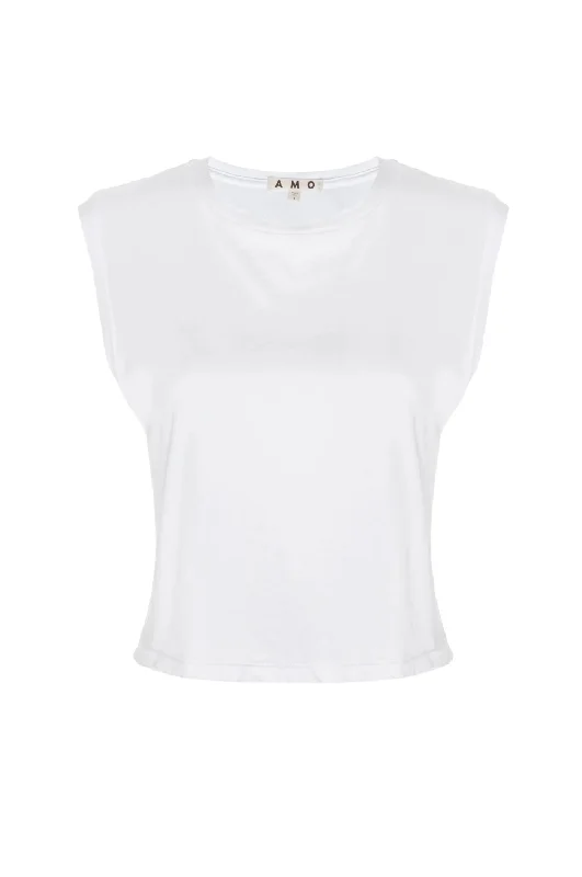 AMO Sleeveless Babe Tee in White