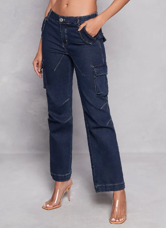 VIP Decorative Stitch Cargo Jeans