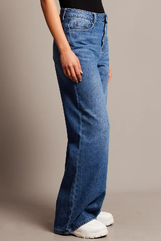 Denim Wide Leg Jean High Rise