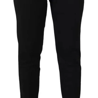 Dolce & Gabbana Black High Waist Tapered Trouser Pants