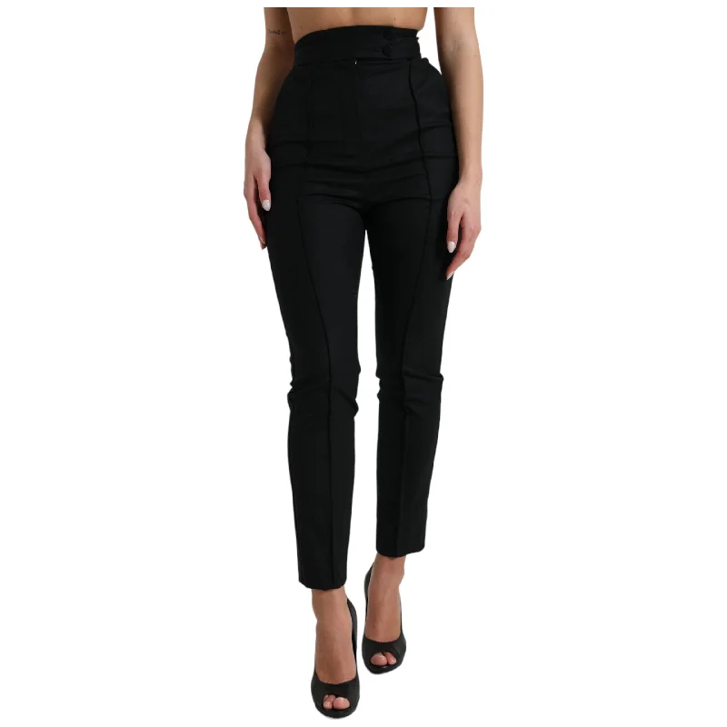 Dolce & Gabbana Elegant High Waist Tapered Wool Pants