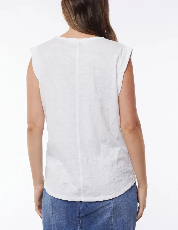 FOXWOOD BRONTE MUSCLE TANK WHITE