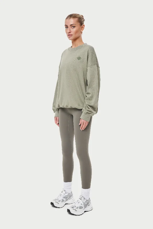 EMBLEM OVERSIZED SWEATSHIRT - KHAKI