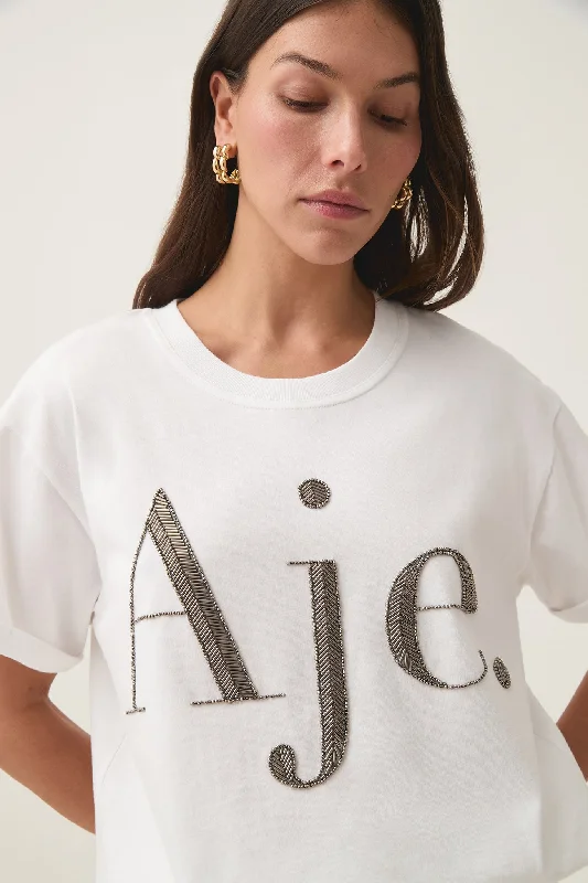 Glint Embellished Logo Tee