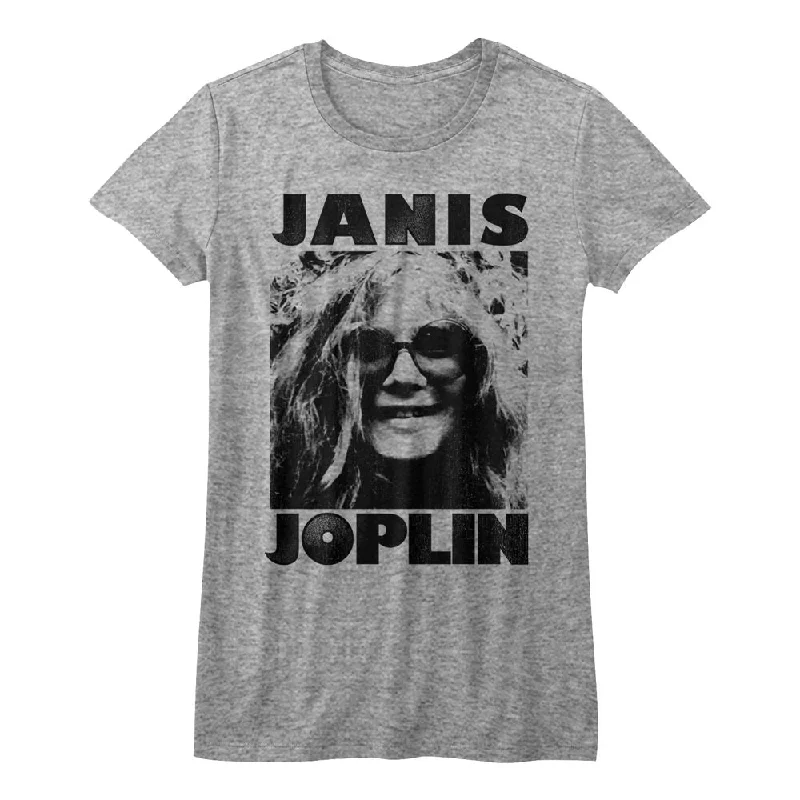 Janis Joplin Athletic Heather Gray T-Shirt