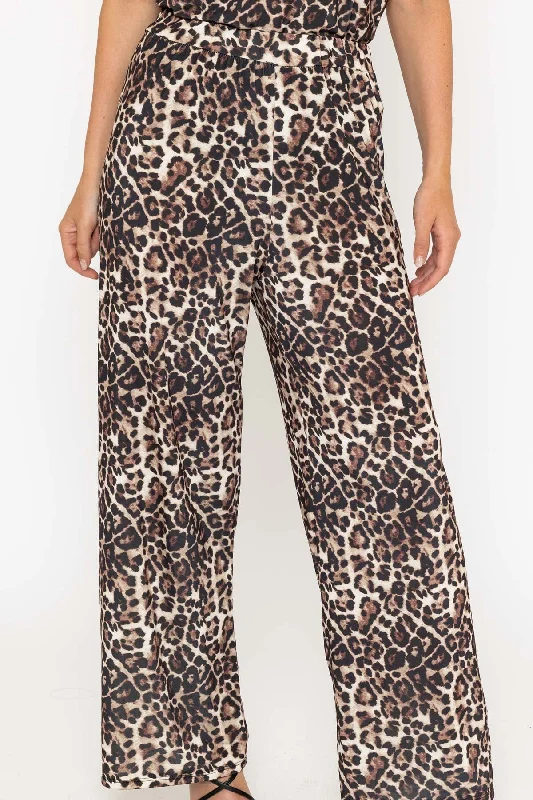 Leopard Print Slinky Trousers