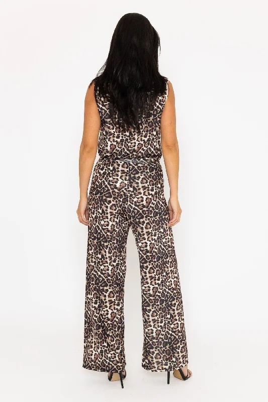 Leopard Print Slinky Trousers